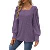 imageWIHOLL Long Sleeve Shirts for Women Trendy Casual Square Neck Tops Lightweight Sweaters11purple