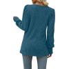 imageWIHOLL Long Sleeve Shirts for Women Trendy Casual Square Neck Tops Lightweight Sweaters12marine Blue