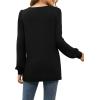 imageWIHOLL Tunic Tops for Women Loose Fit Long Sleeve Shirts Square Neck Tops01black