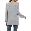 imageWIHOLL Tunic Tops for Women Loose Fit Long Sleeve Shirts Square Neck Tops01light Grey