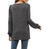 imageWIHOLL Tunic Tops for Women Loose Fit Long Sleeve Shirts Square Neck Tops02dark Grey