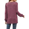 imageWIHOLL Tunic Tops for Women Loose Fit Long Sleeve Shirts Square Neck Tops03grey Red