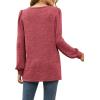 imageWIHOLL Tunic Tops for Women Loose Fit Long Sleeve Shirts Square Neck Tops04brick Red