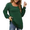 imageWIHOLL Tunic Tops for Women Loose Fit Long Sleeve Shirts Square Neck Tops05green