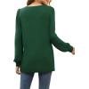 imageWIHOLL Tunic Tops for Women Loose Fit Long Sleeve Shirts Square Neck Tops05green