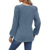 imageWIHOLL Tunic Tops for Women Loose Fit Long Sleeve Shirts Square Neck Tops06blue