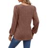 imageWIHOLL Tunic Tops for Women Loose Fit Long Sleeve Shirts Square Neck Tops06brown