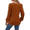 imageWIHOLL Tunic Tops for Women Loose Fit Long Sleeve Shirts Square Neck Tops06caramel