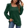 imageWIHOLL Tunic Tops for Women Loose Fit Long Sleeve Shirts Square Neck Tops06dark Green
