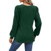 imageWIHOLL Tunic Tops for Women Loose Fit Long Sleeve Shirts Square Neck Tops06dark Green