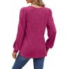 imageWIHOLL Tunic Tops for Women Loose Fit Long Sleeve Shirts Square Neck Tops06hot Pink