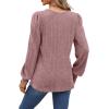 imageWIHOLL Tunic Tops for Women Loose Fit Long Sleeve Shirts Square Neck Tops06pink