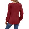 imageWIHOLL Tunic Tops for Women Loose Fit Long Sleeve Shirts Square Neck Tops06red