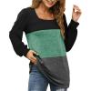 imageWIHOLL Tunic Tops for Women Loose Fit Long Sleeve Shirts Square Neck Tops07black Green Grey