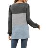 imageWIHOLL Tunic Tops for Women Loose Fit Long Sleeve Shirts Square Neck Tops07grey Lightgrey Blue