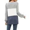 imageWIHOLL Tunic Tops for Women Loose Fit Long Sleeve Shirts Square Neck Tops07grey White Blue
