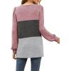 imageWIHOLL Tunic Tops for Women Loose Fit Long Sleeve Shirts Square Neck Tops07pink Darkgrey Grey