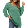 imageWIHOLL Tunic Tops for Women Loose Fit Long Sleeve Shirts Square Neck Tops09lake Green