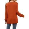 imageWIHOLL Tunic Tops for Women Loose Fit Long Sleeve Shirts Square Neck Tops09orange