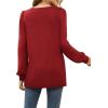 imageWIHOLL Tunic Tops for Women Loose Fit Long Sleeve Shirts Square Neck Tops10wine Red