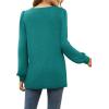 imageWIHOLL Tunic Tops for Women Loose Fit Long Sleeve Shirts Square Neck Tops11peacock Green