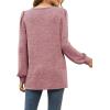 imageWIHOLL Tunic Tops for Women Loose Fit Long Sleeve Shirts Square Neck Tops13grey Pink