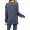 imageWIHOLL Tunic Tops for Women Loose Fit Long Sleeve Shirts Square Neck Tops14black Blue