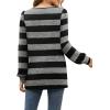 imageWIHOLL Tunic Tops for Women Loose Fit Long Sleeve Shirts Square Neck Tops18black Grey Stripes