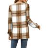 imageWIHOLL Tunic Tops for Women Loose Fit Long Sleeve Shirts Square Neck Tops24yellow Plaid