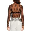 imageWIHOLL Womens Mesh Sheer Tops Sexy Crew Neck Summer Loose FIt Party Clubwear Shirts1a Black