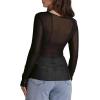 imageWIHOLL Womens Mesh Sheer Tops Sexy Crew Neck Summer Loose FIt Party Clubwear ShirtsA1 Black