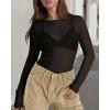 imageWIHOLL Womens Mesh Sheer Tops Sexy Crew Neck Summer Loose FIt Party Clubwear ShirtsA1 Black