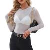 imageWIHOLL Womens Mesh Sheer Tops Sexy Crew Neck Summer Loose FIt Party Clubwear ShirtsA2 White