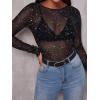 imageWIHOLL Womens Mesh Sheer Tops Sexy Crew Neck Summer Loose FIt Party Clubwear ShirtsA3 Black