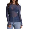 imageWIHOLL Womens Mesh Sheer Tops Sexy Crew Neck Summer Loose FIt Party Clubwear ShirtsA3 Blue