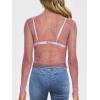 imageWIHOLL Womens Mesh Sheer Tops Sexy Crew Neck Summer Loose FIt Party Clubwear ShirtsA3 Pink Lace