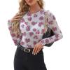 imageWIHOLL Womens Mesh Sheer Tops Sexy Crew Neck Summer Loose FIt Party Clubwear ShirtsA4 Floral