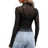 imageWIHOLL Womens Mesh Sheer Tops Sexy Crew Neck Summer Loose FIt Party Clubwear ShirtsB1 Black