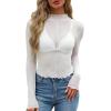 imageWIHOLL Womens Mesh Sheer Tops Sexy Crew Neck Summer Loose FIt Party Clubwear ShirtsB2 White