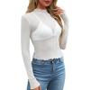 imageWIHOLL Womens Mesh Sheer Tops Sexy Crew Neck Summer Loose FIt Party Clubwear ShirtsB2 White