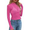 imageWIHOLL Womens Mesh Sheer Tops Sexy Crew Neck Summer Loose FIt Party Clubwear ShirtsB3 Pink