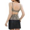 imageWIHOLL Womens Mesh Sheer Tops Sexy Crew Neck Summer Loose FIt Party Clubwear ShirtsB4 Apricot