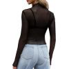 imageWIHOLL Womens Mesh Sheer Tops Sexy Crew Neck Summer Loose FIt Party Clubwear ShirtsC1 Black Polka