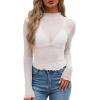 imageWIHOLL Womens Mesh Sheer Tops Sexy Crew Neck Summer Loose FIt Party Clubwear ShirtsC2 White Polka