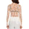 imageWIHOLL Womens Mesh Sheer Tops Sexy Crew Neck Summer Loose FIt Party Clubwear ShirtsC2 White Print