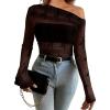 imageWIHOLL Womens Mesh Sheer Tops Sexy Crew Neck Summer Loose FIt Party Clubwear ShirtsD1 Black