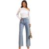 imageWIHOLL Womens Mesh Sheer Tops Sexy Crew Neck Summer Loose FIt Party Clubwear ShirtsD1white