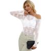 imageWIHOLL Womens Mesh Sheer Tops Sexy Crew Neck Summer Loose FIt Party Clubwear ShirtsD1white