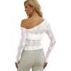 imageWIHOLL Womens Mesh Sheer Tops Sexy Crew Neck Summer Loose FIt Party Clubwear ShirtsD1white