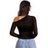 imageWIHOLL Womens Mesh Sheer Tops Sexy Crew Neck Summer Loose FIt Party Clubwear ShirtsDblack